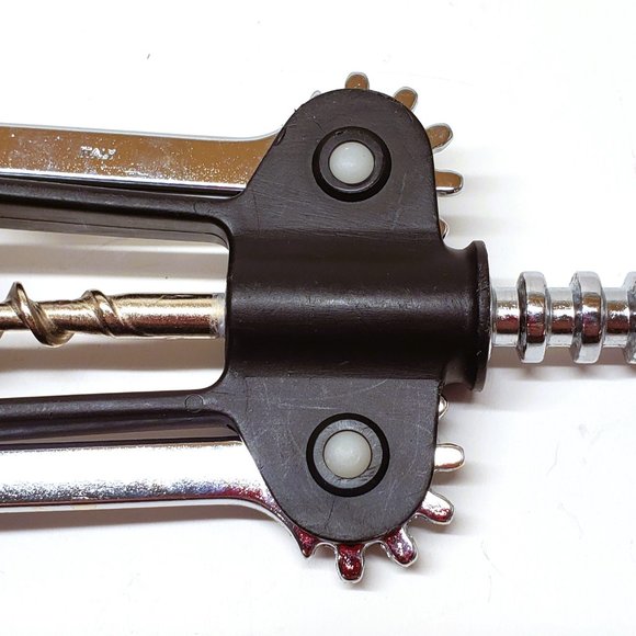Wing Corkscrew Chrome Plated Steel Wine Bottle Opener Cork Screw Made in ITALY - Picture 6 of 9